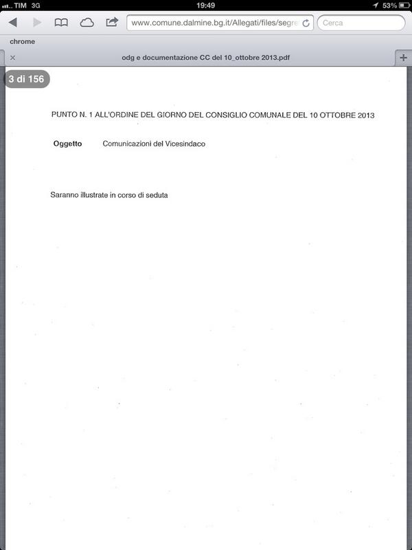 primo punto: comunicazione vicesindaco #opendalmine http://twitter.com/nostradalmine/status/388360858617020416/photo/1